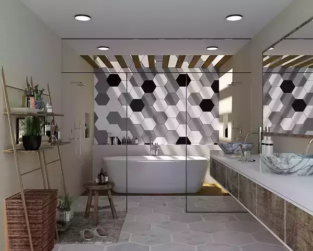 Modern Bathroom Low-poly 3D model