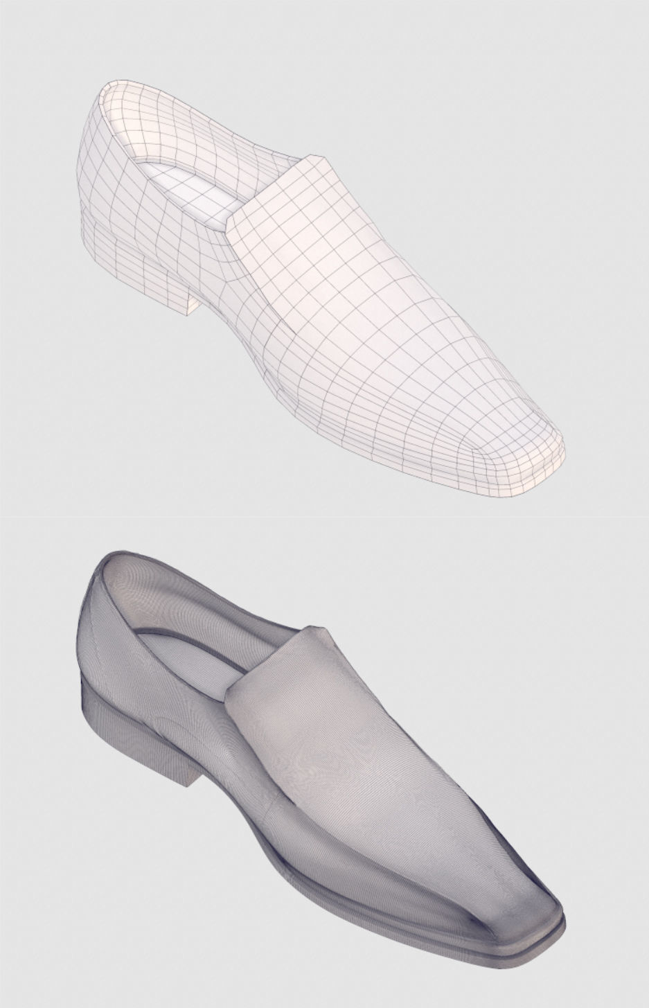 Man Leather Loafer Shoes 3D model_4