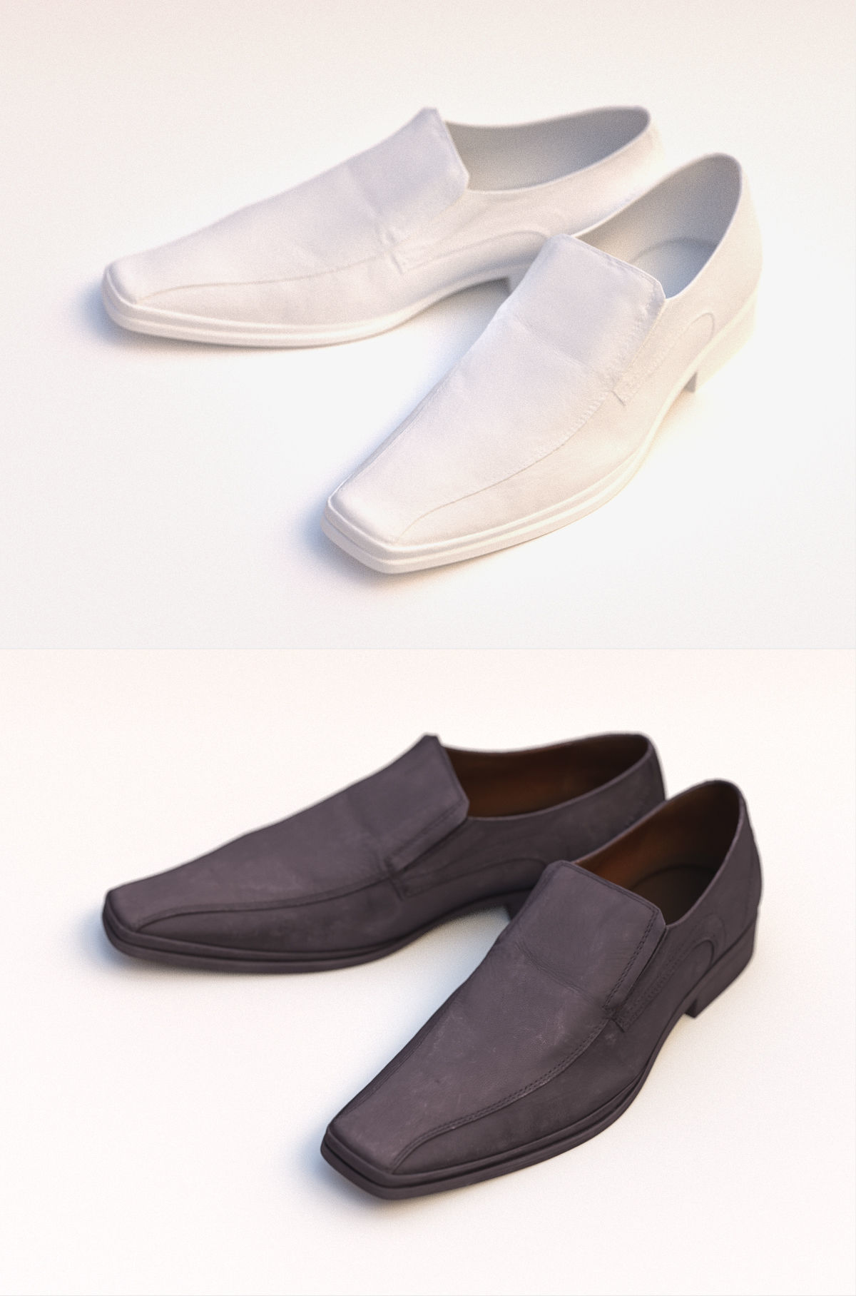 Man Leather Loafer Shoes 3D model_3