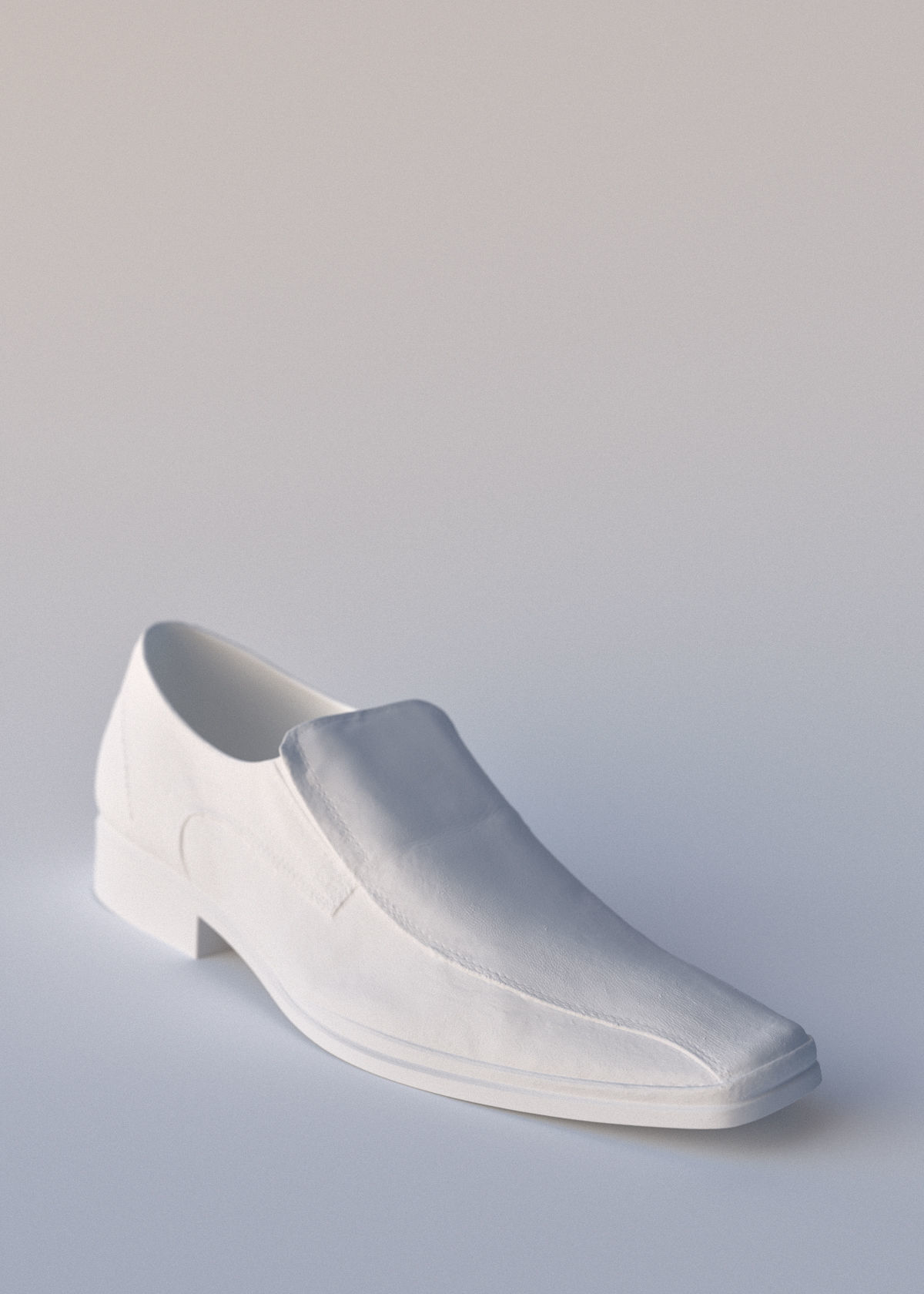 Man Leather Loafer Shoes 3D model_1