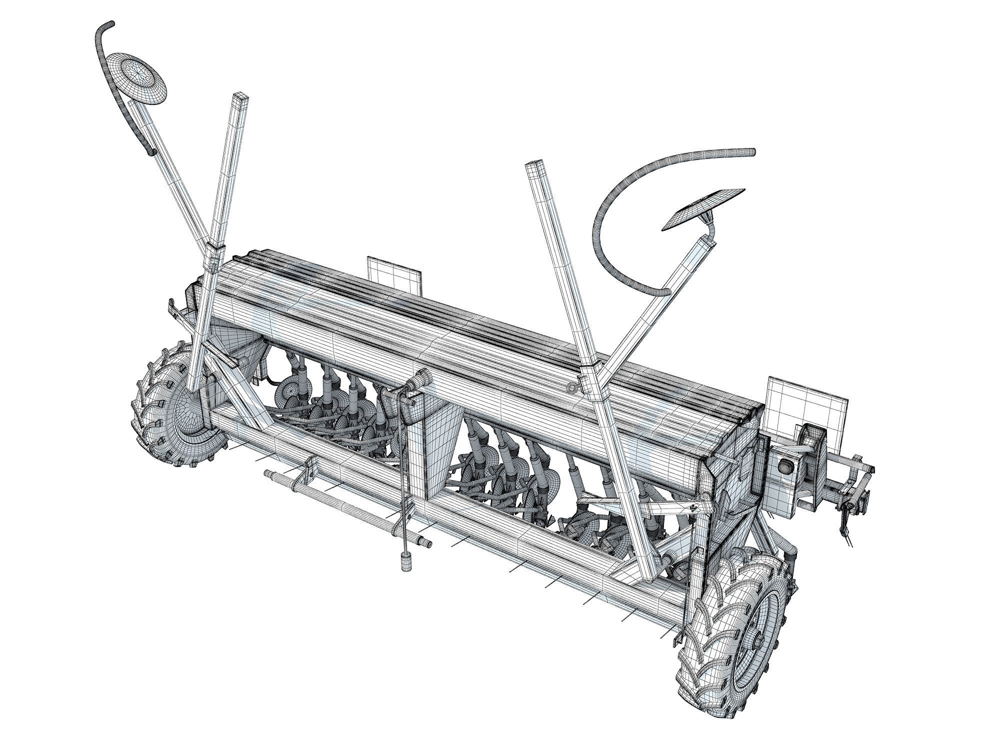 Seed Drill Seeder 3D model_15