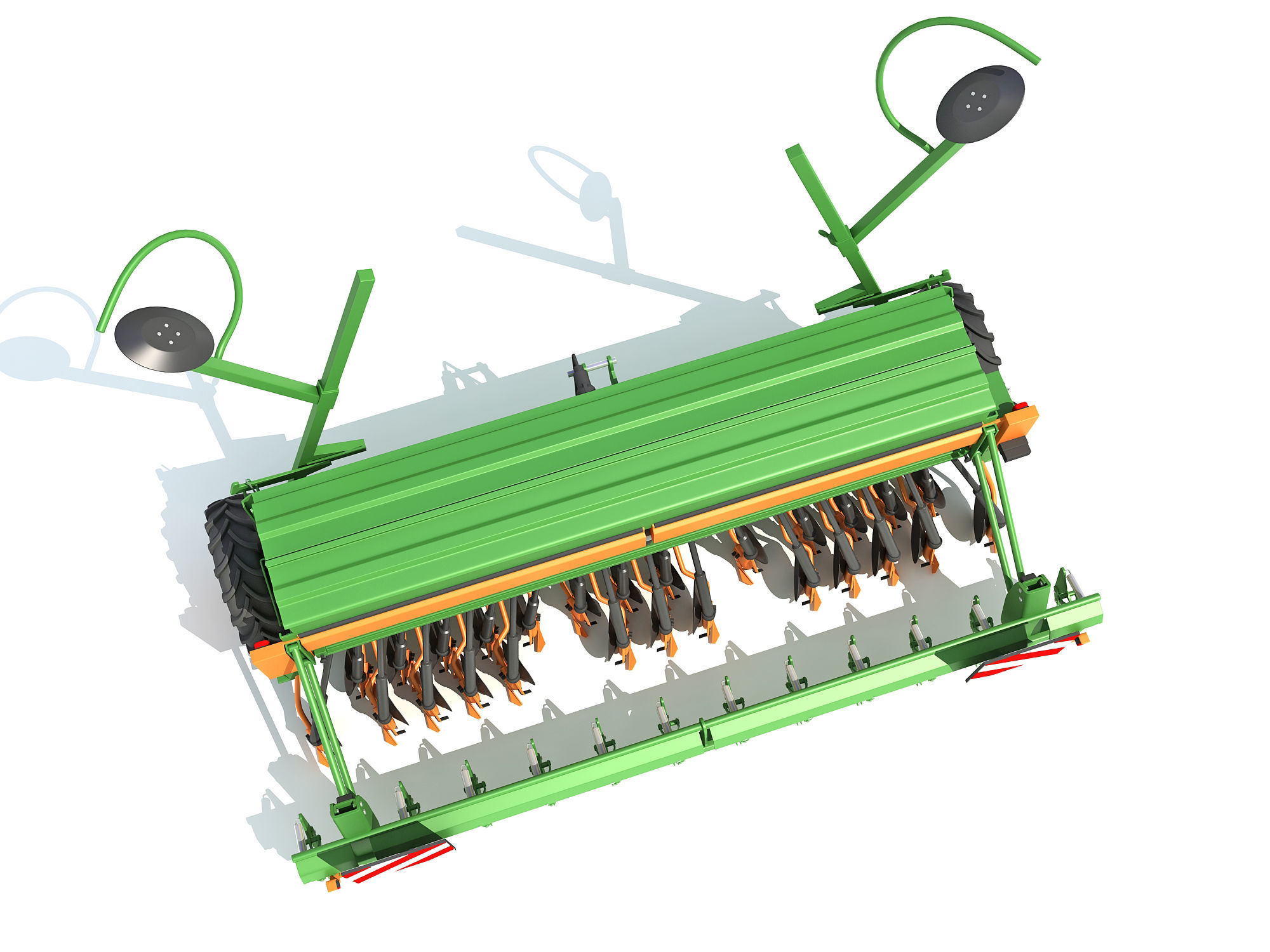 Seed Drill Seeder 3D model_11