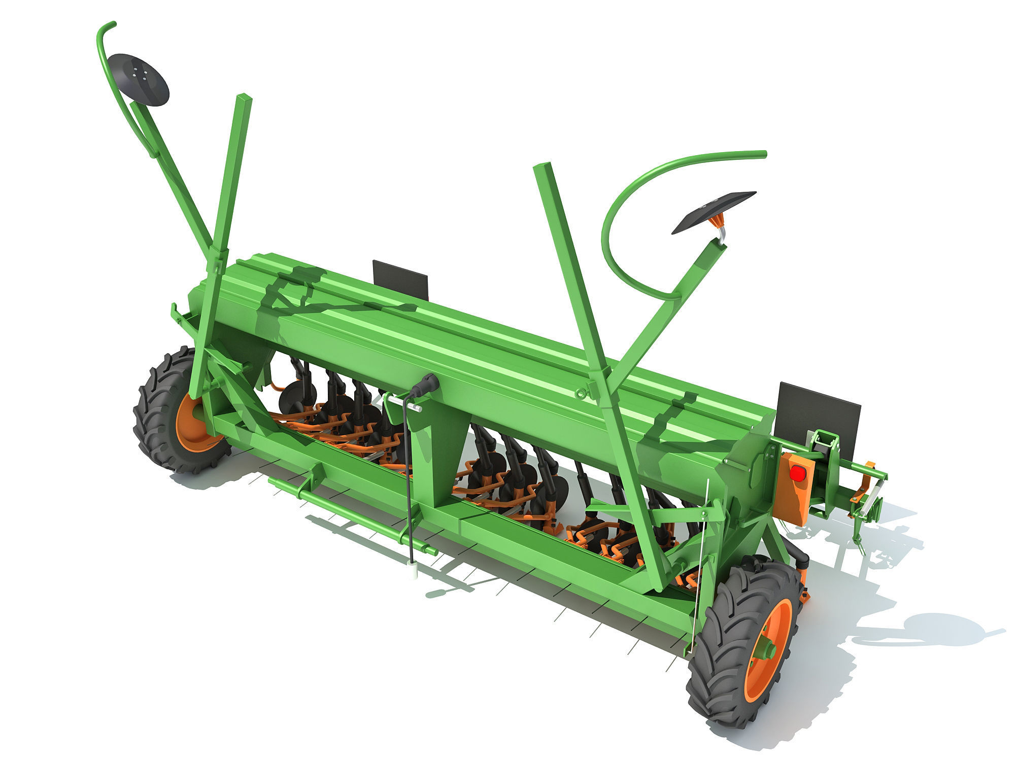 Seed Drill Seeder 3D model_8