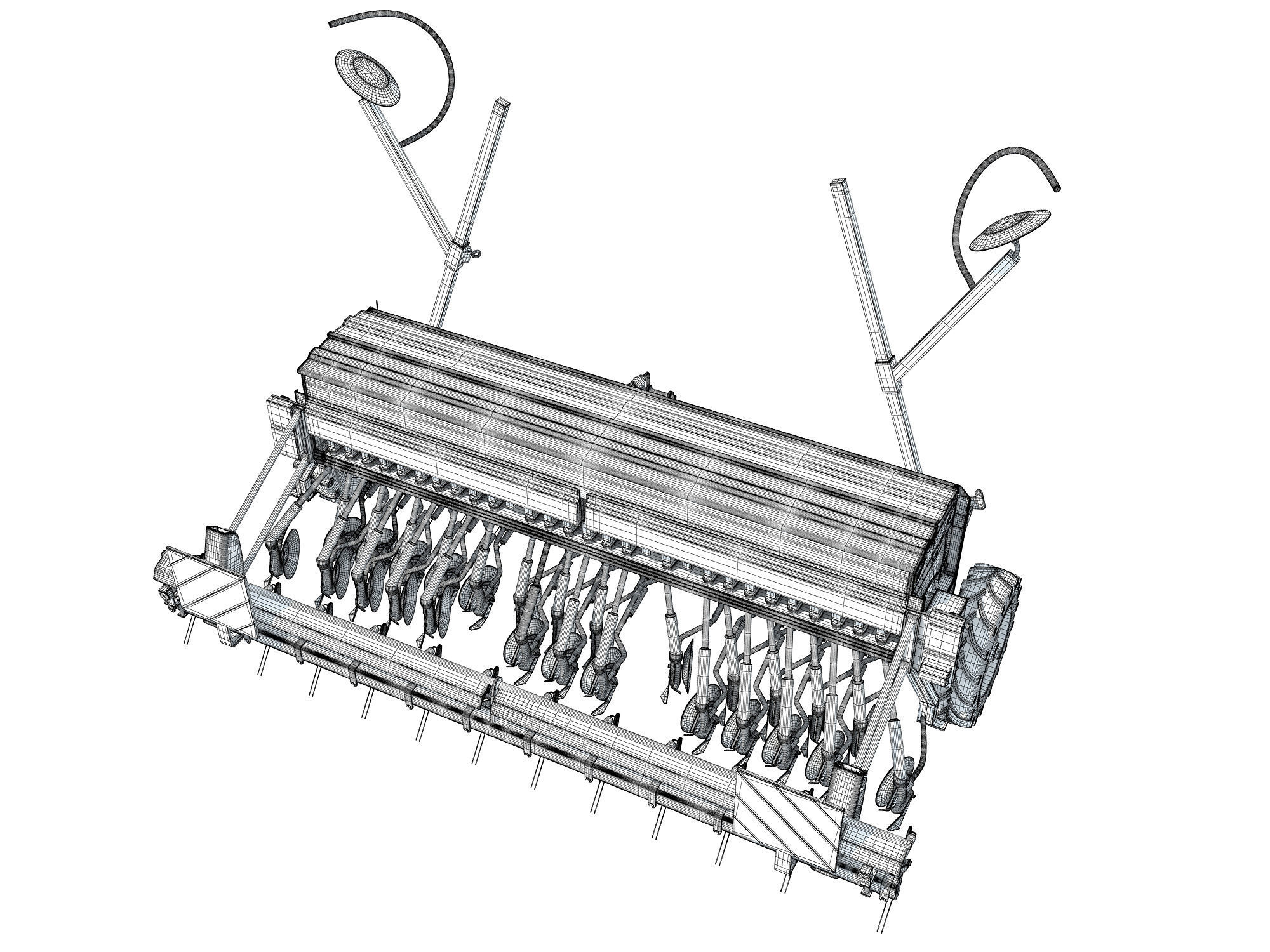 Seed Drill Seeder 3D model_13