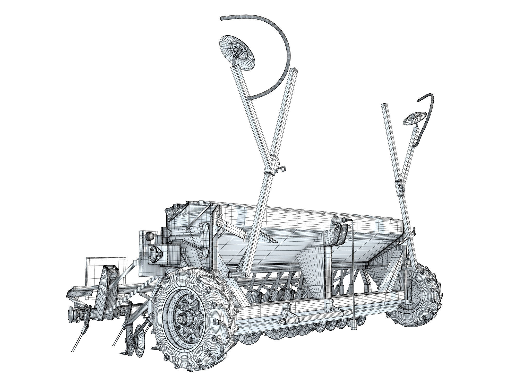 Seed Drill Seeder 3D model_14
