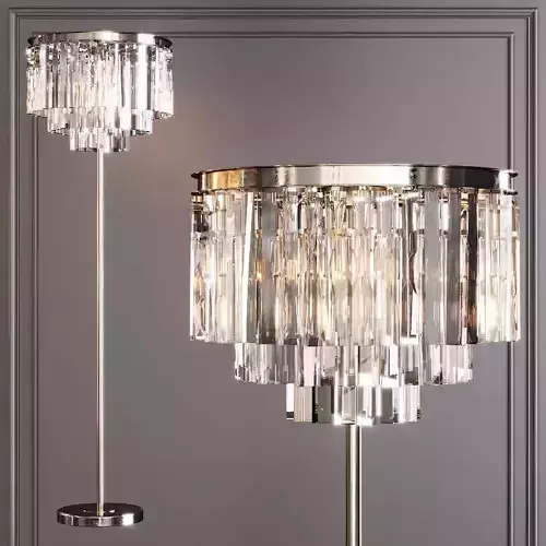 RH 1920S ODEON CLEAR GLASS FLOOR LAMP 3-TIER Nickel
