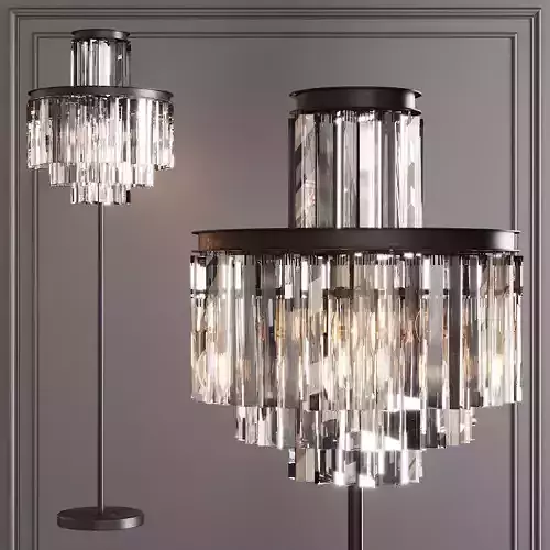 RH 1920S ODEON CLEAR GLASS FLOOR LAMP 4-TIER Black