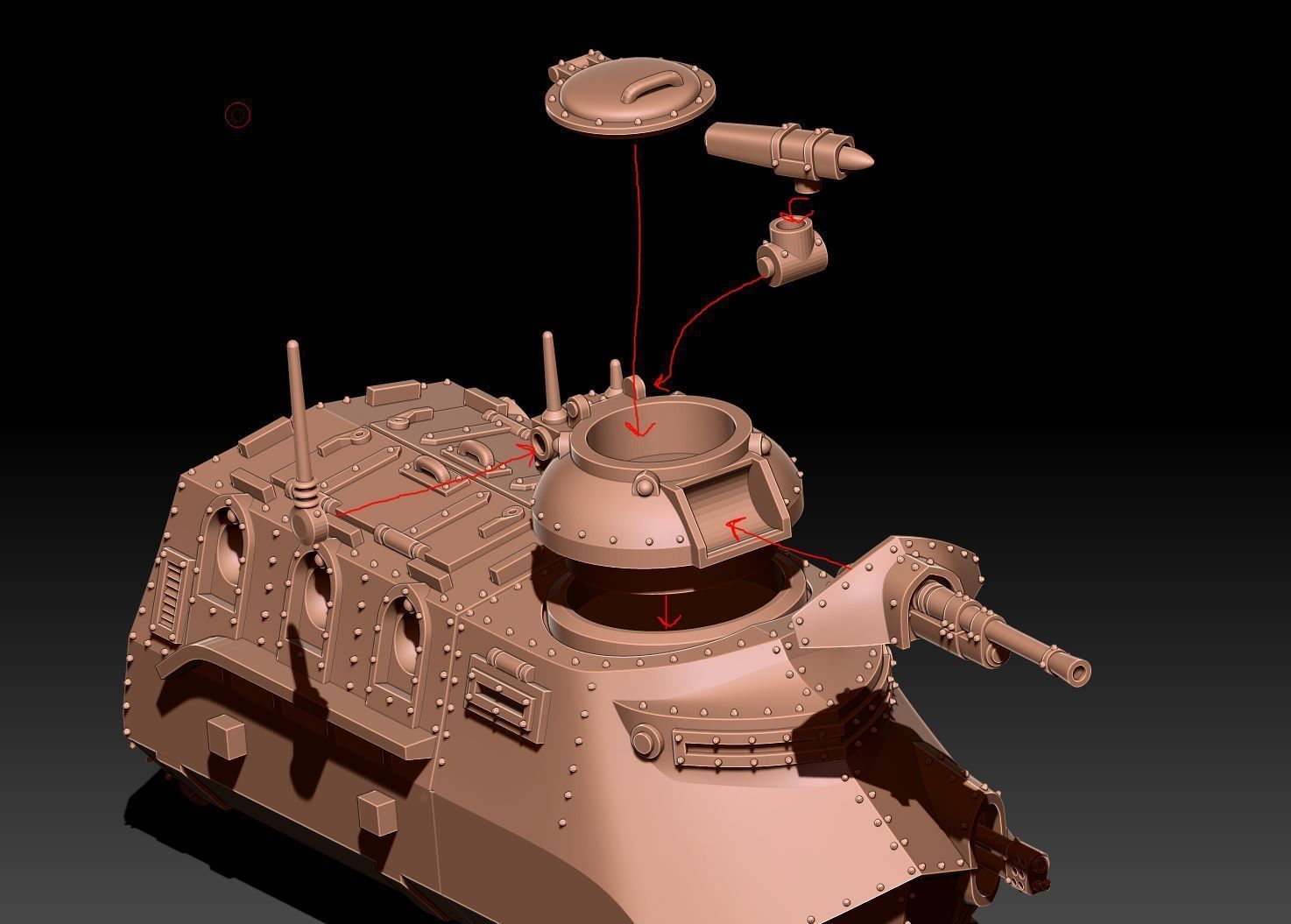 Feudal Guard Transport Tank 3D print model_9