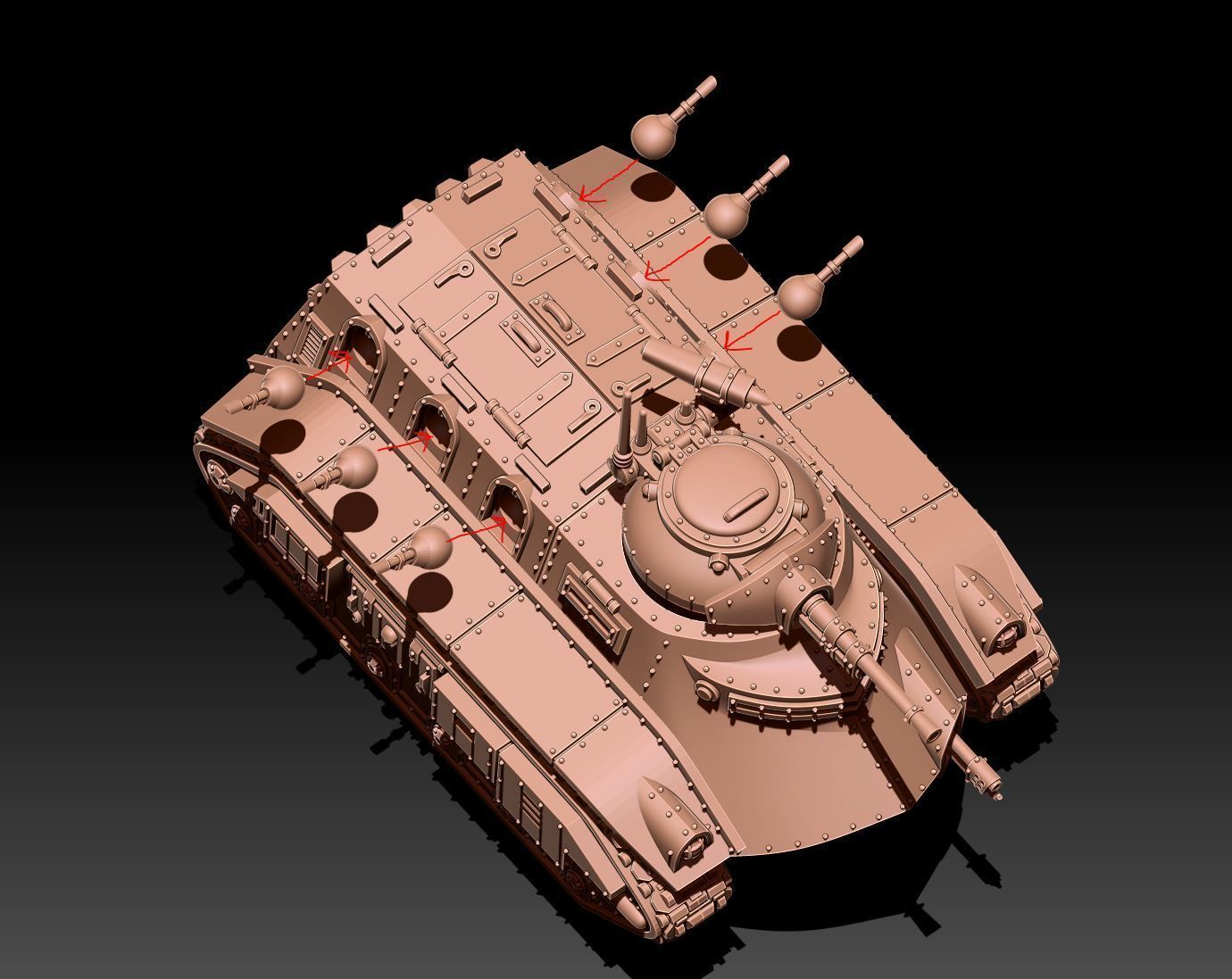 Feudal Guard Transport Tank 3D print model_14
