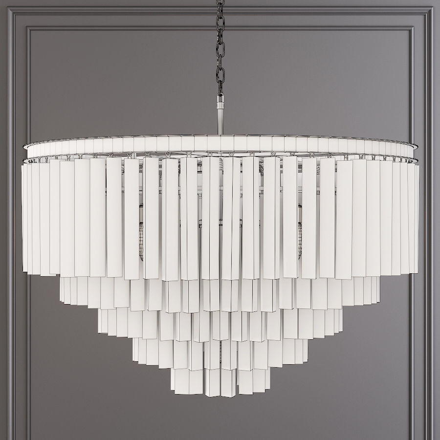 RH 1920S ODEON CLEAR GLASS FRINGE 5-TIER CHANDELIER Black 3D model_1