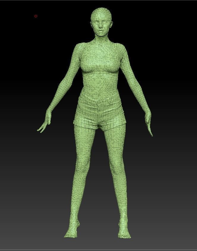 Scan sporty female rigged 04 Low-poly 3D model_5