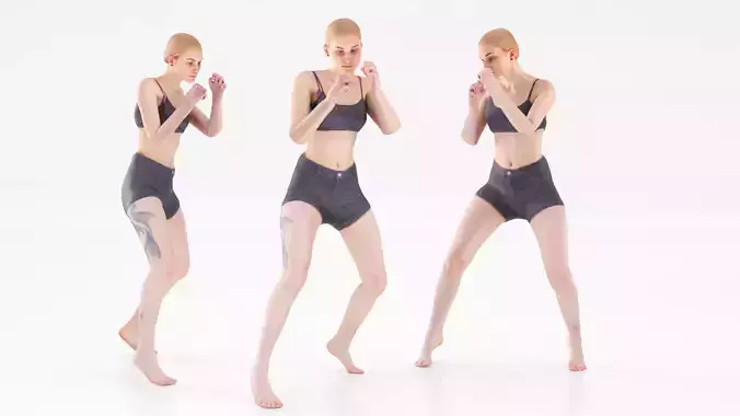 Scan sporty female rigged 04 Low-poly 3D model Scan sporty female rigged 04 Low-poly 3D model