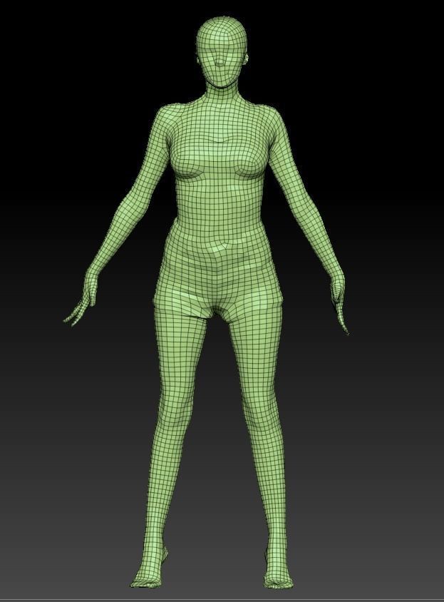 Scan sporty female rigged 04 Low-poly 3D model_6