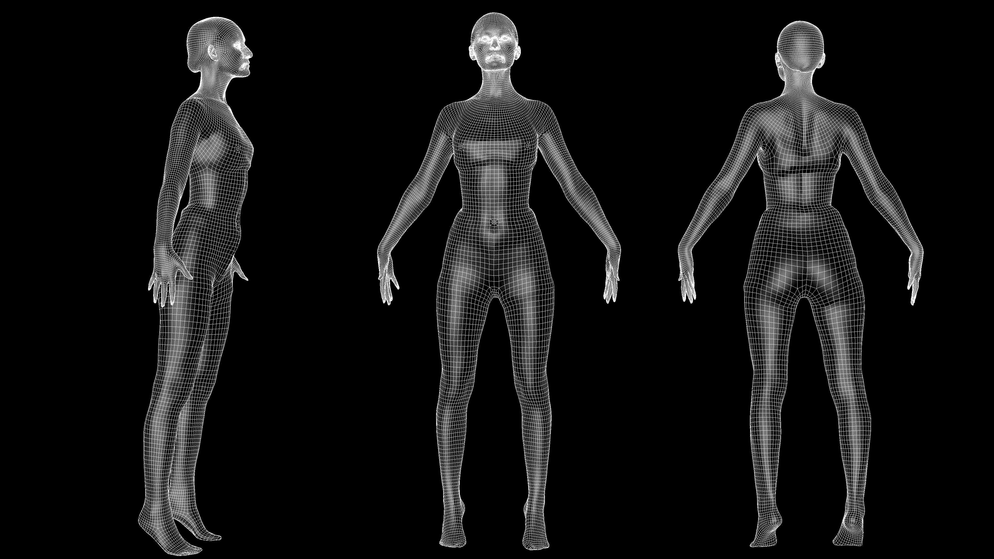 Scan sporty female rigged 04 Low-poly 3D model_8