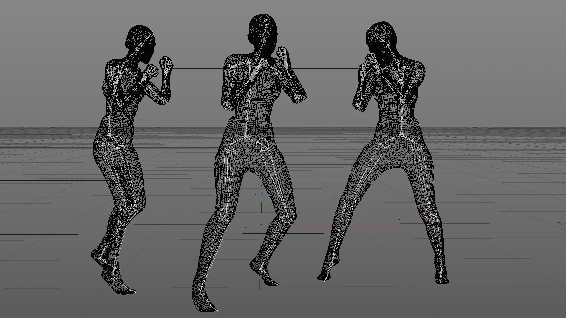 Scan sporty female rigged 04 Low-poly 3D model_1