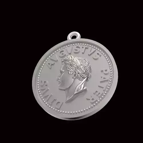 Pendant coin Divine Father Augustus stl 3D print model 3D print model