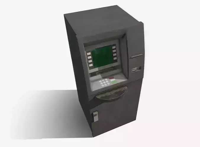 ATM Cash Machine Low-poly 3D model ATM Cash Machine Low-poly 3D model