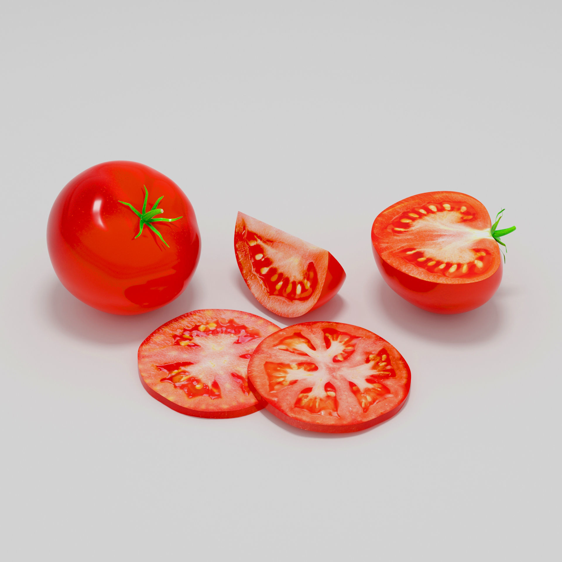 Tomato sliced 3D model_1