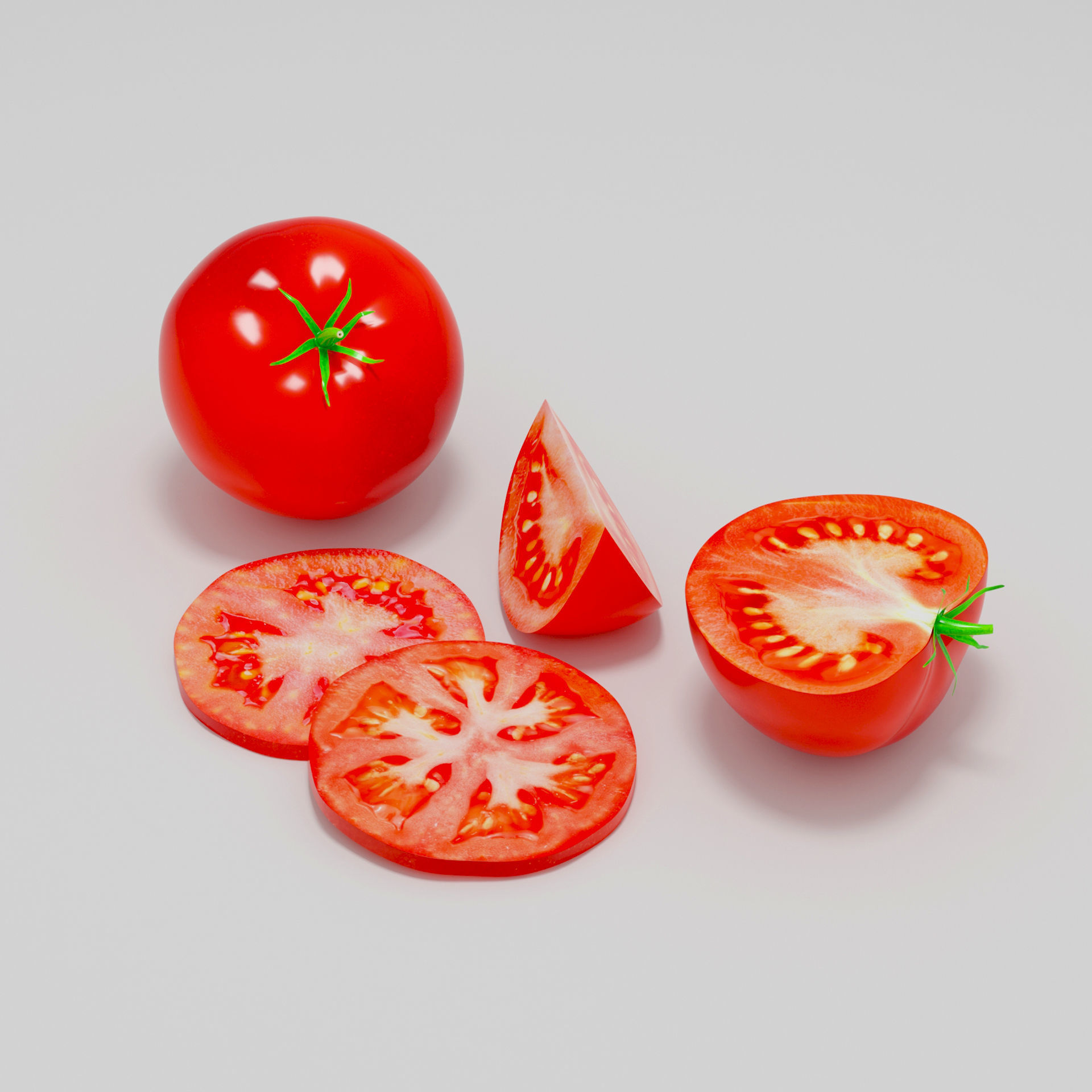 Tomato sliced 3D model_2