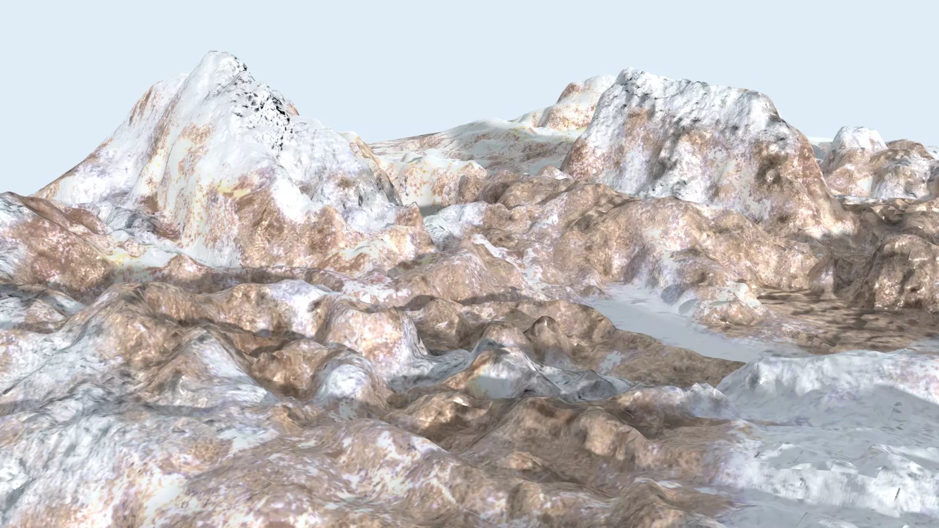 LANDSCAPE mountain range with snow 3D model