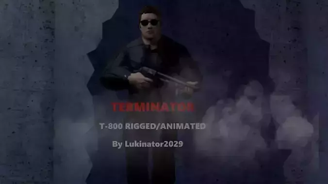  Terminator T-800 Rigged And Animated 3D model