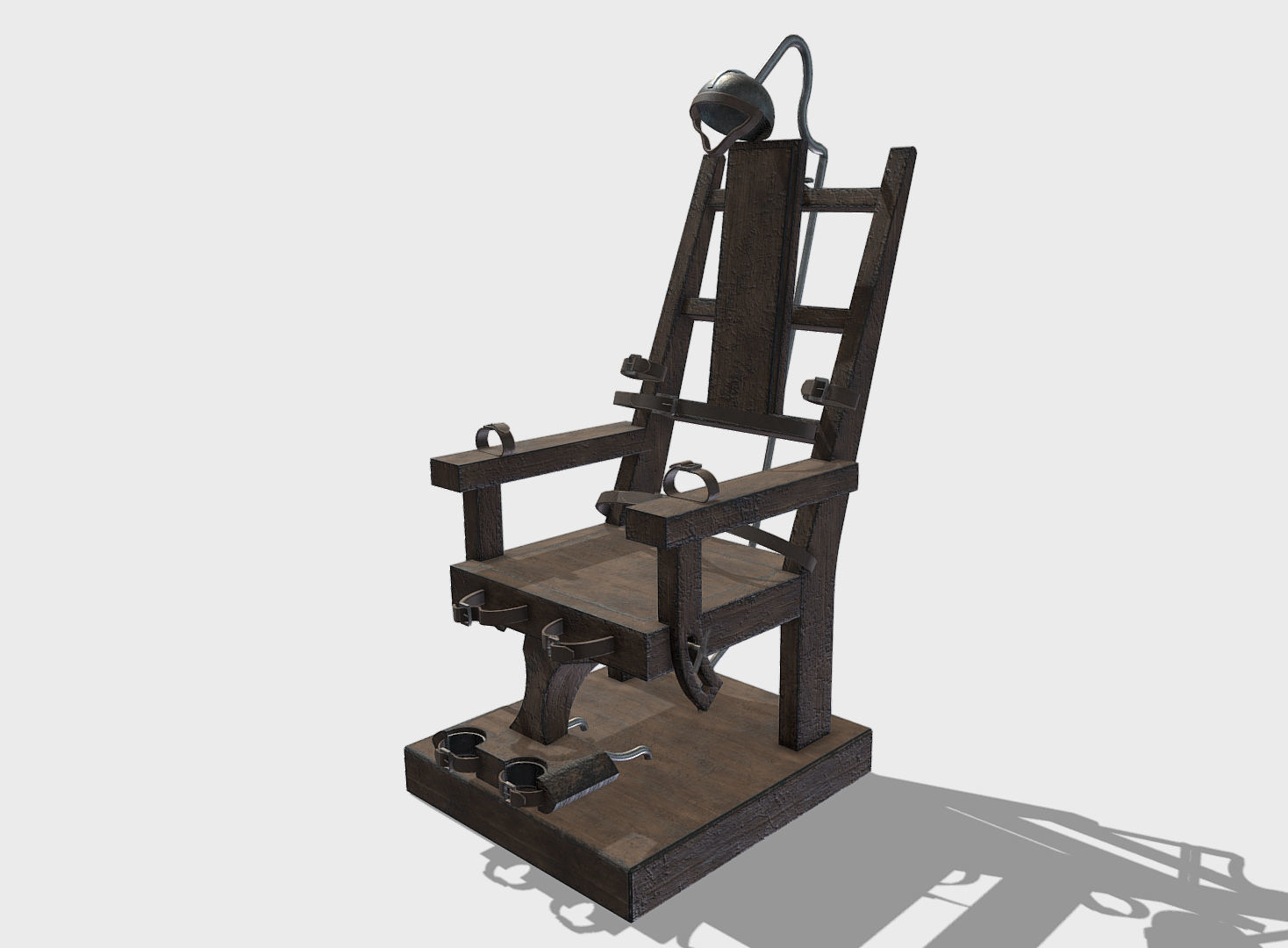 Low Poly PBR Electric Chair Low-poly 3D model_6
