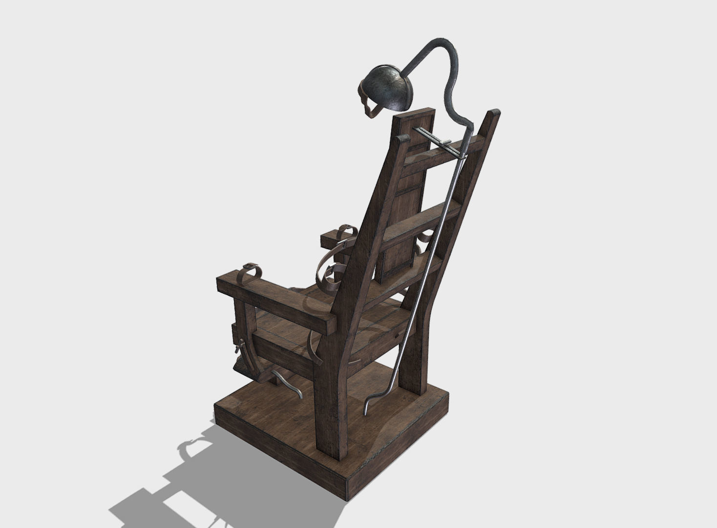 Low Poly PBR Electric Chair Low-poly 3D model_7