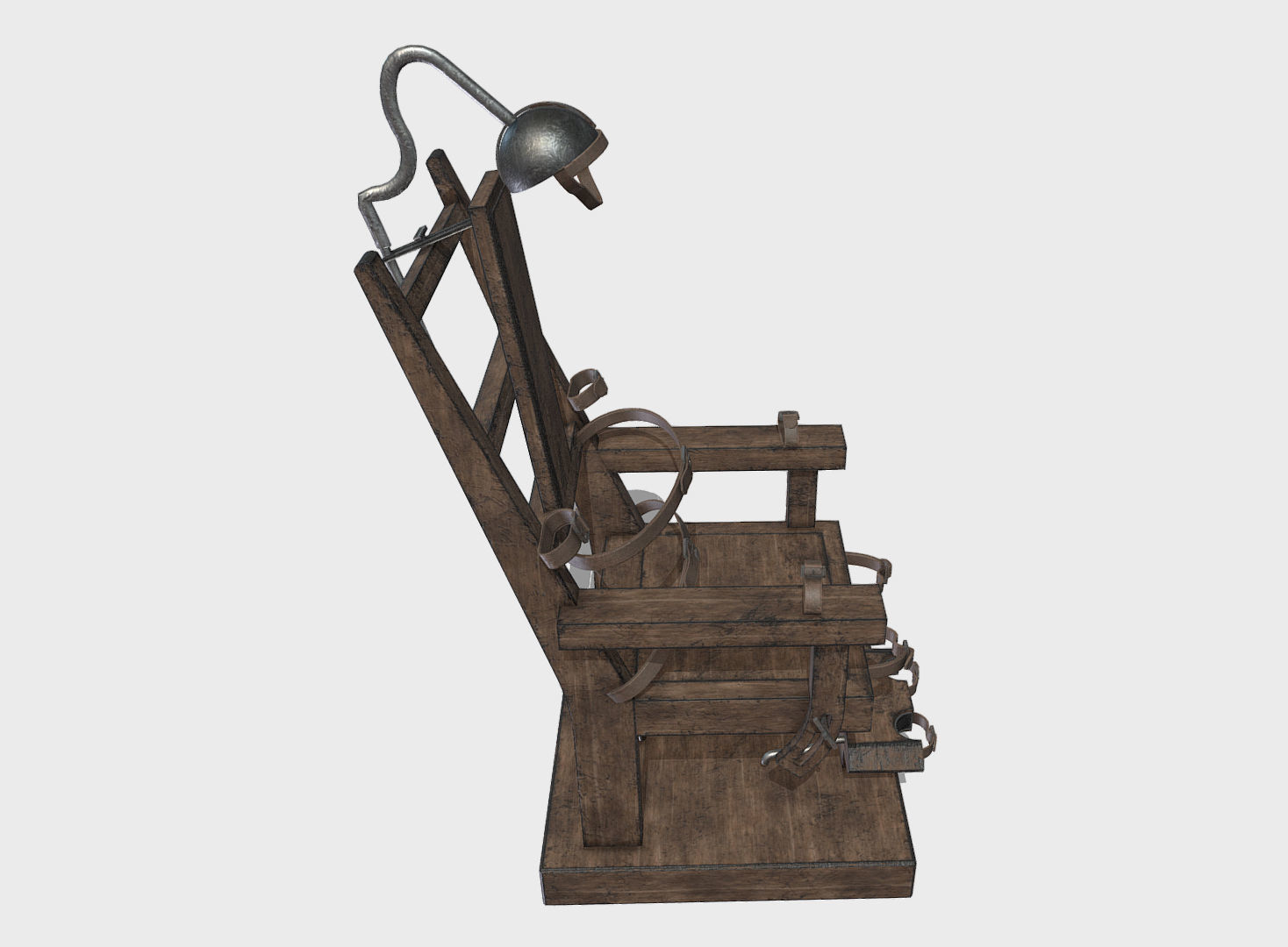 Low Poly PBR Electric Chair Low-poly 3D model_8