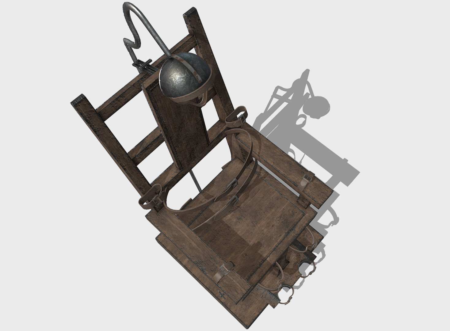 Low Poly PBR Electric Chair Low-poly 3D model_5