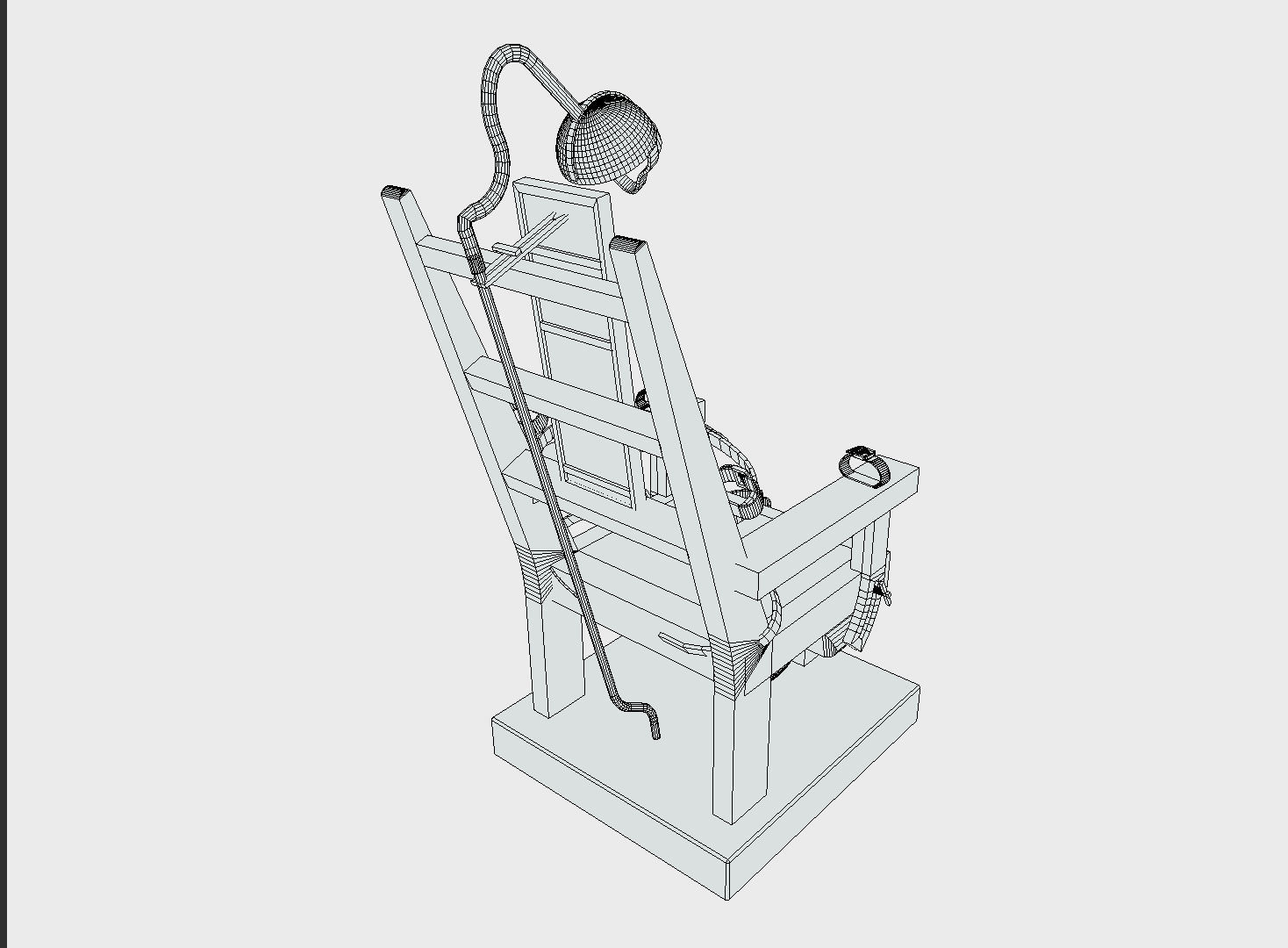 Low Poly PBR Electric Chair Low-poly 3D model_10