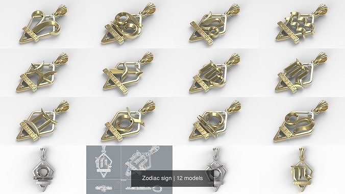 Zodiac sign 3D Model Collection