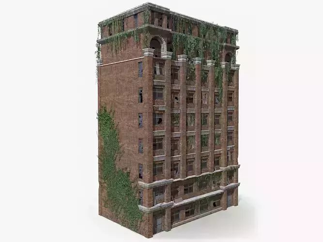 Abandoned Building  Low-poly 3D model