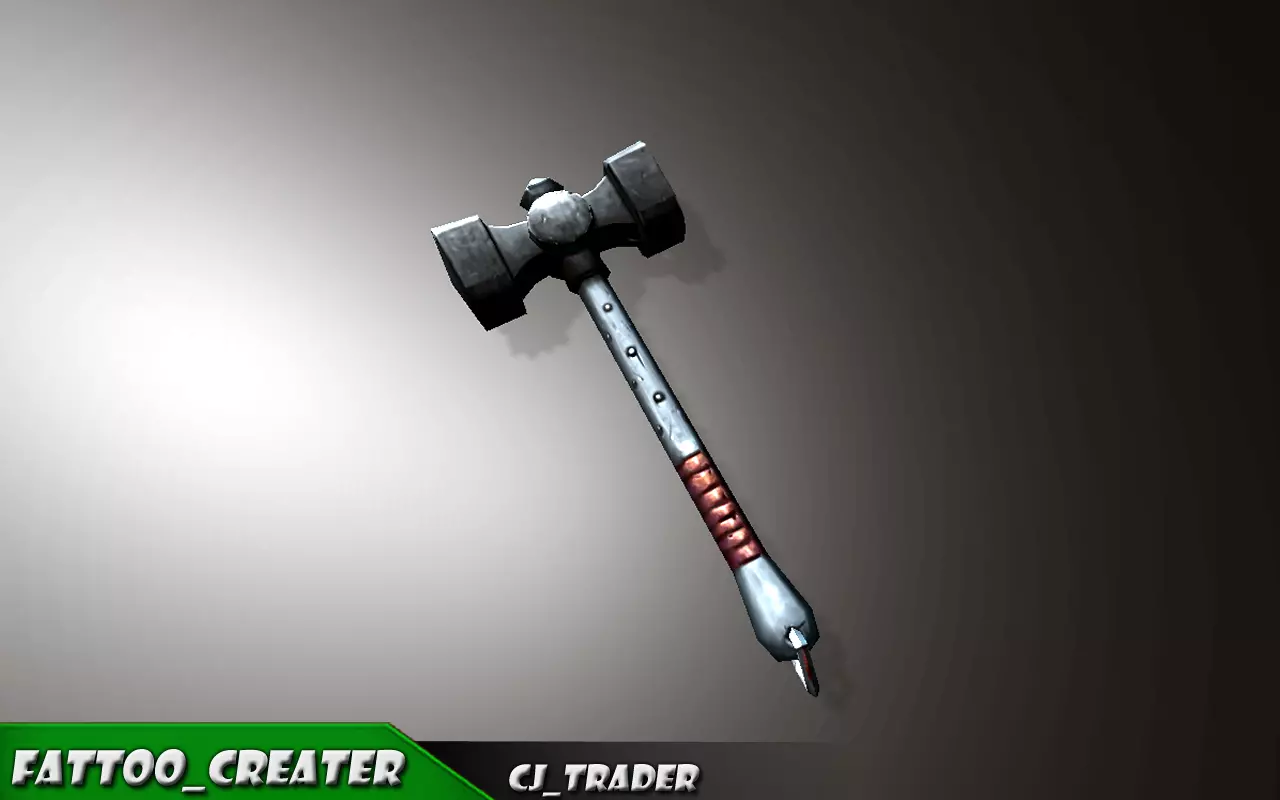 Fantasy Mace Lowpoly 3D Model Low-poly 3D model_0