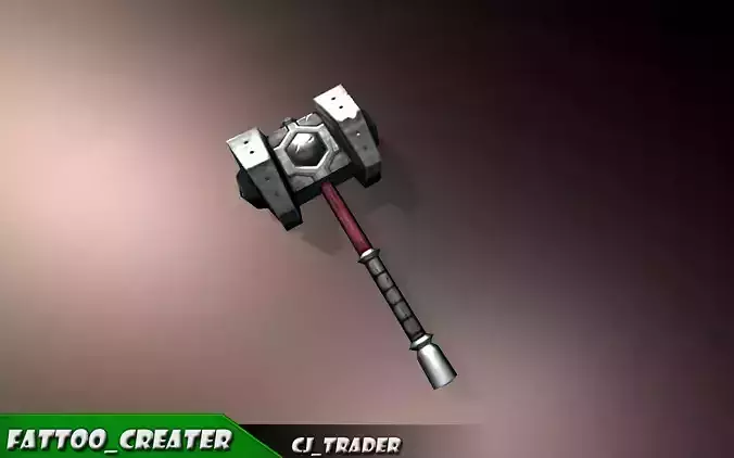 Strong Mace Fantasy Low-Poly 3D Model Low-poly 3D model
