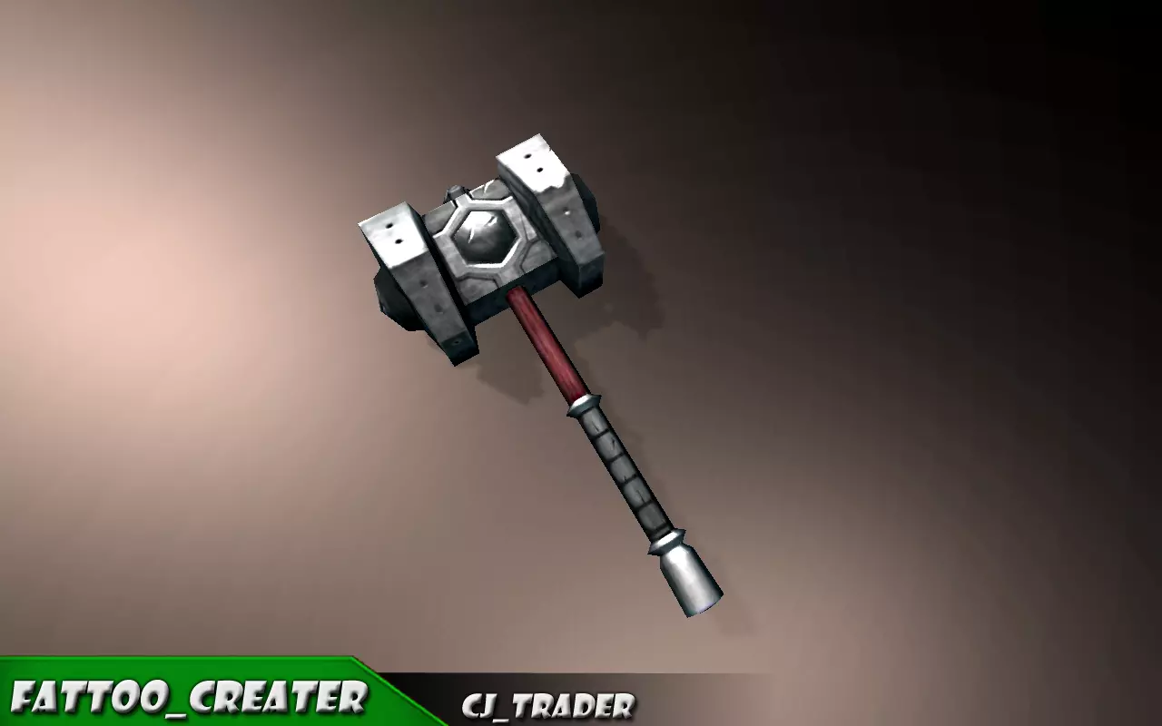 Strong Mace Fantasy Low-Poly 3D Model Low-poly 3D model_0