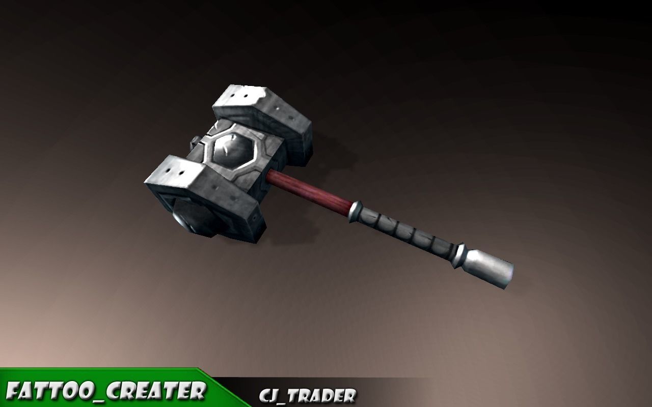 Strong Mace Fantasy Low-Poly 3D Model Low-poly 3D model_1
