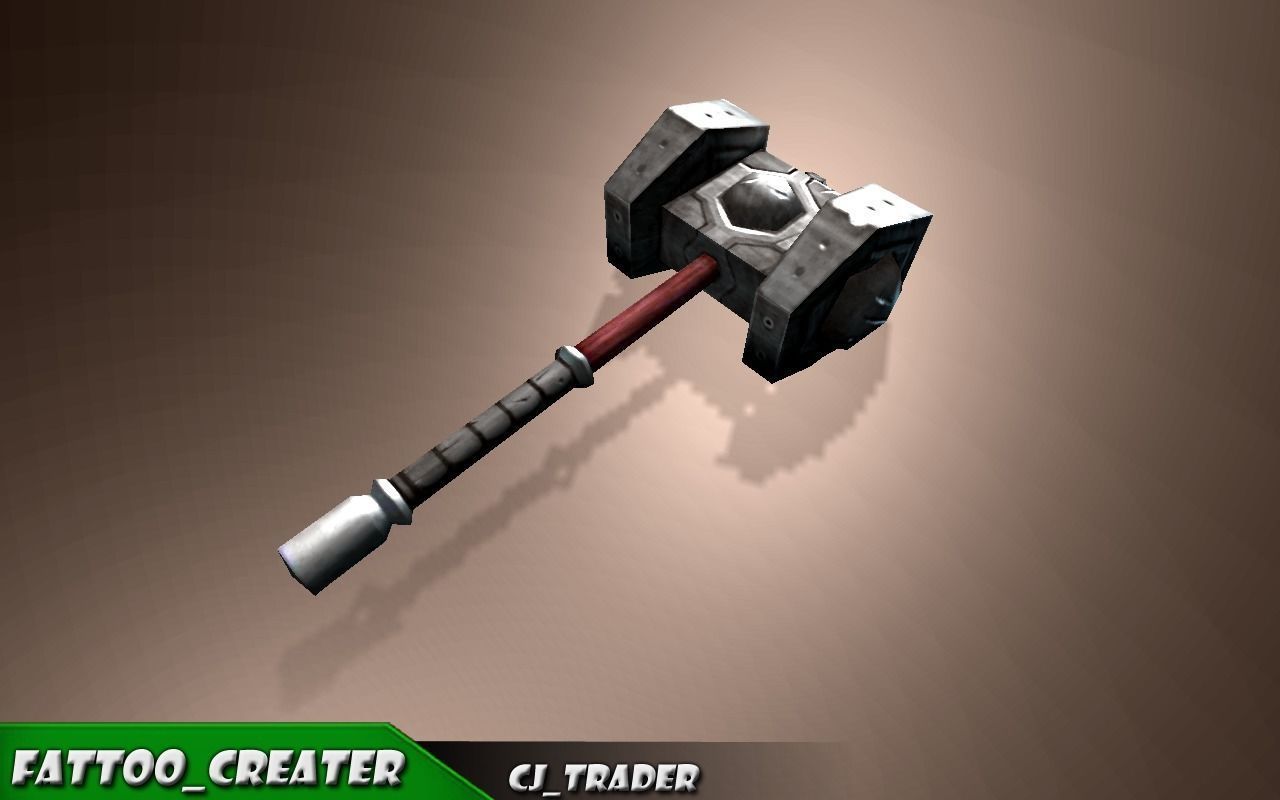 Strong Mace Fantasy Low-Poly 3D Model Low-poly 3D model_2