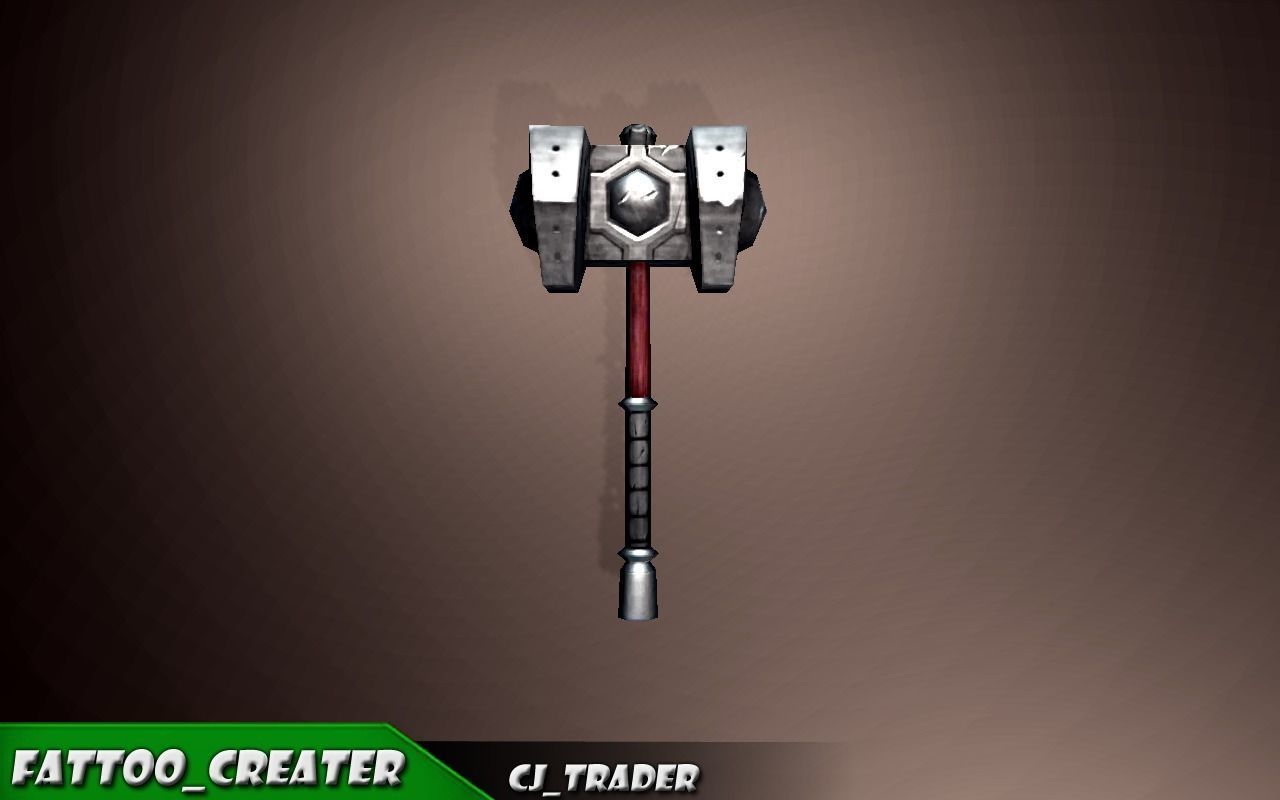 Strong Mace Fantasy Low-Poly 3D Model Low-poly 3D model_3