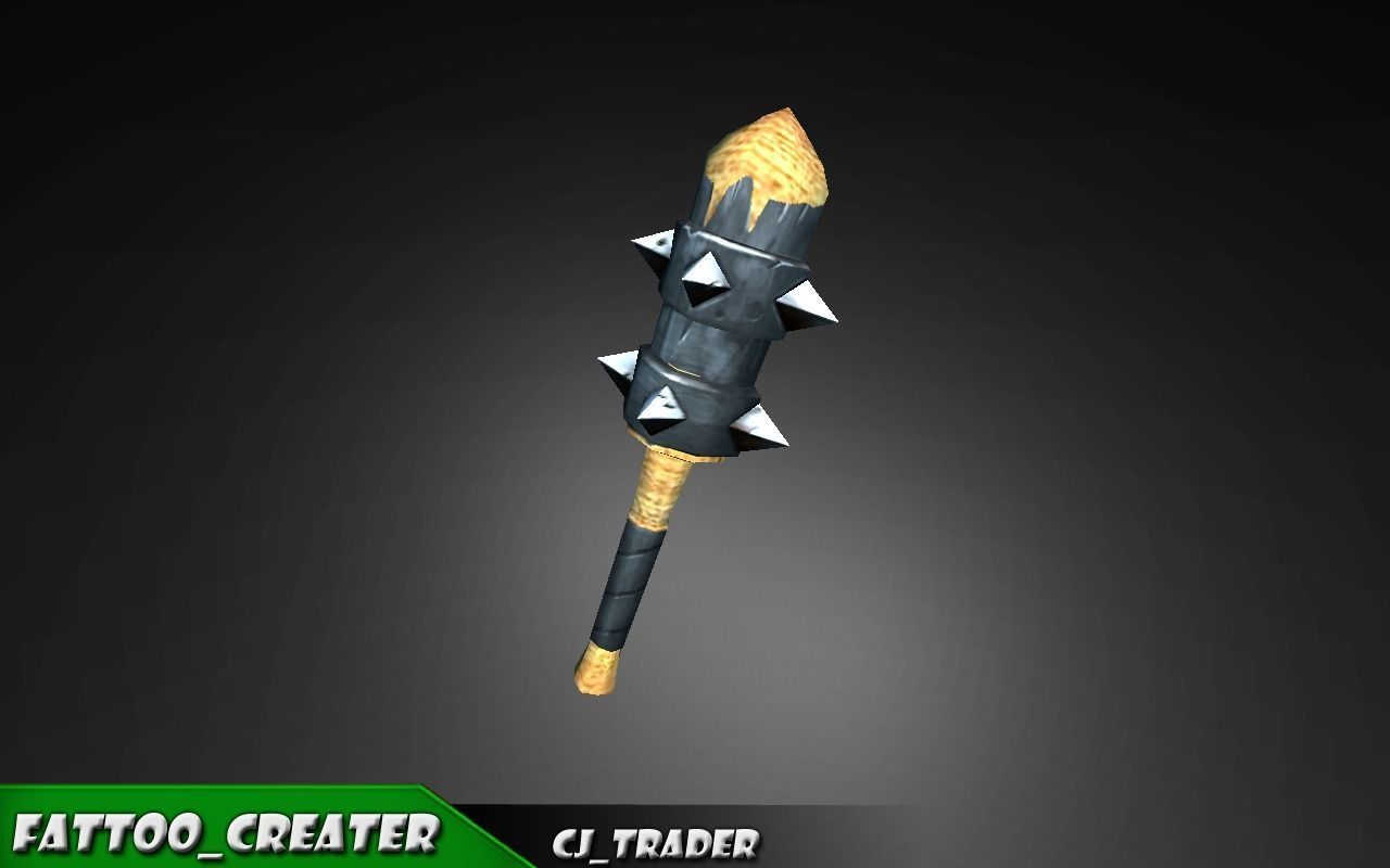 Bladed Mace Low poly Fantasy 3d model Low-poly 3D model_3