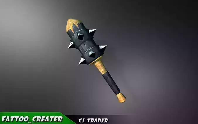 Bladed Mace Low poly Fantasy 3d model Low-poly 3D model