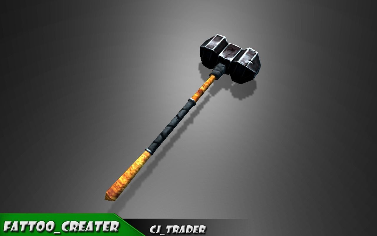 Fantasy Battle Mace low poly 3d model Low-poly 3D model_1