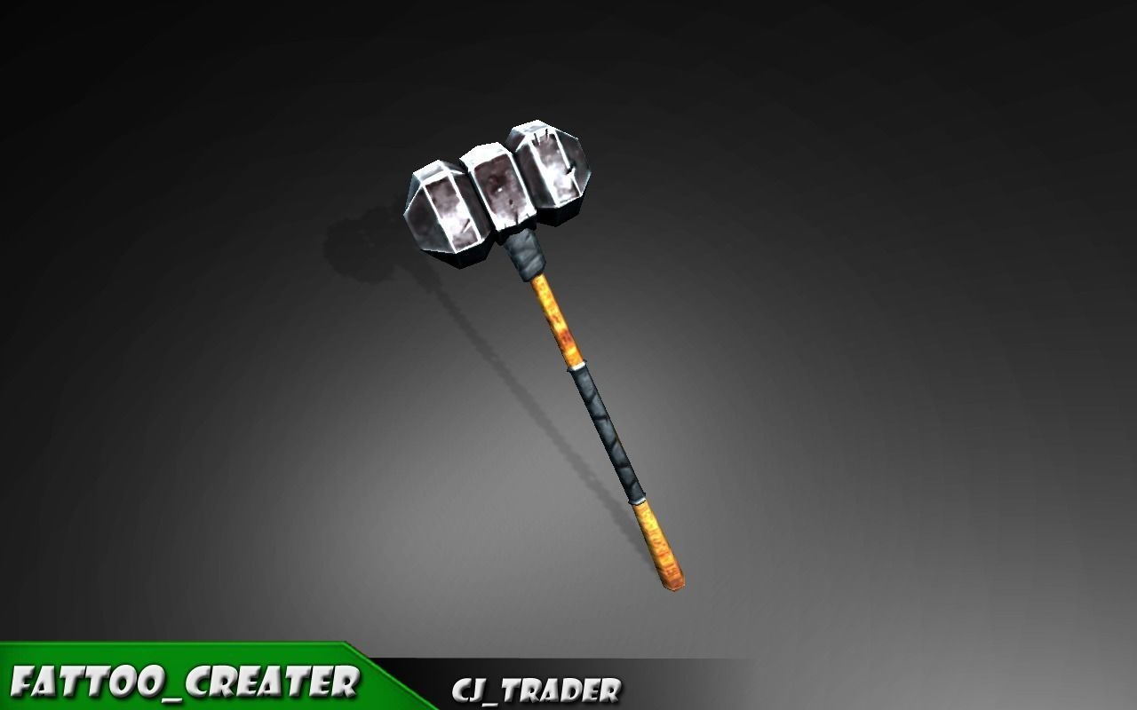 Fantasy Battle Mace low poly 3d model Low-poly 3D model_4