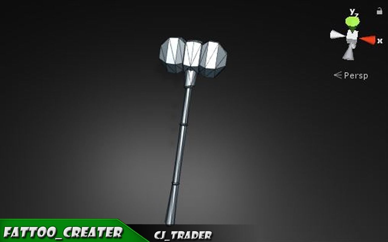 Fantasy Battle Mace low poly 3d model Low-poly 3D model_5