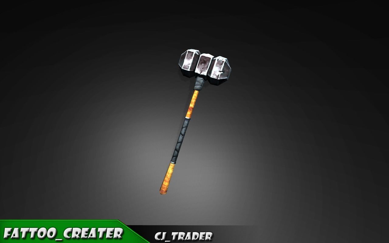 Fantasy Battle Mace low poly 3d model Low-poly 3D model_3