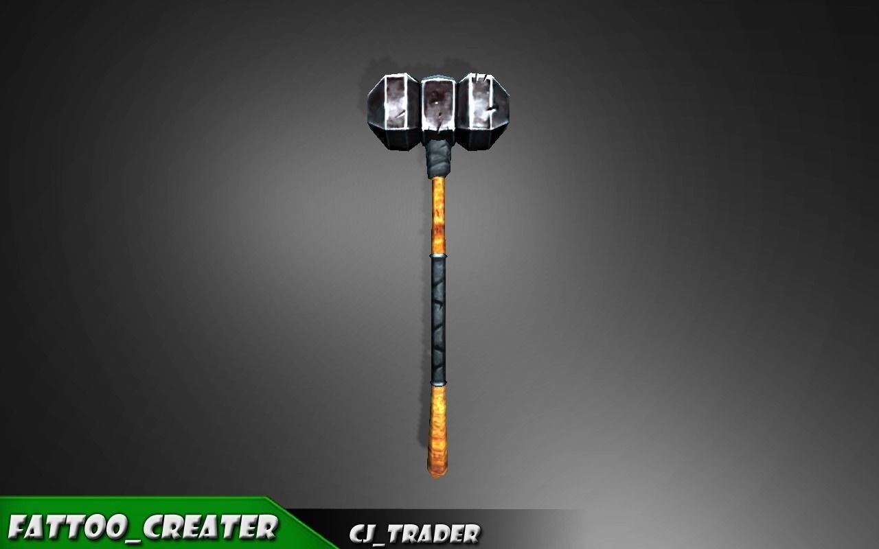 Fantasy Battle Mace low poly 3d model Low-poly 3D model_2