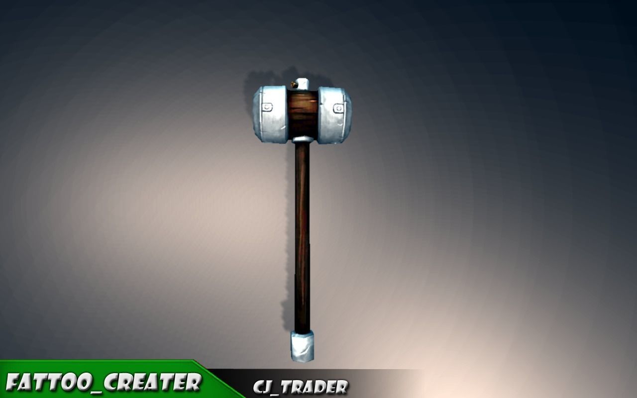 Modern Fantasy Mace Lowpoly 3d model Low-poly 3D model_2