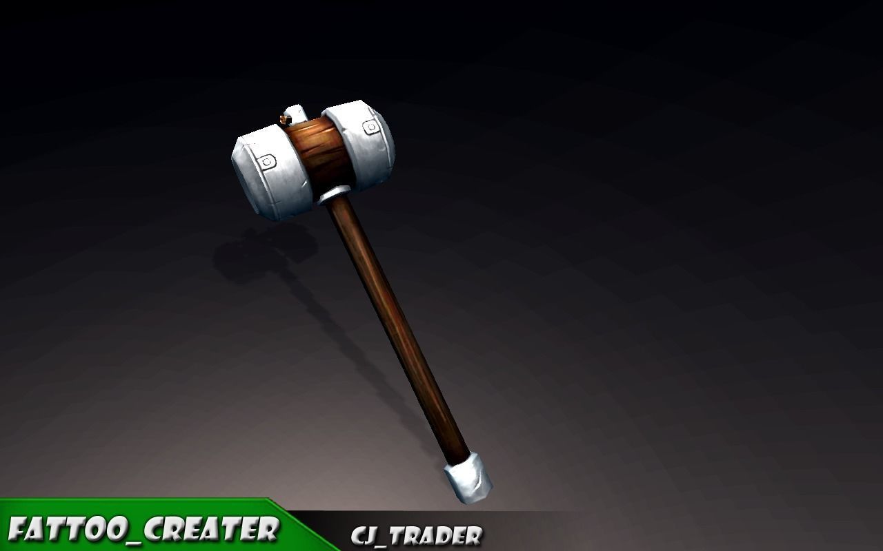 Modern Fantasy Mace Lowpoly 3d model Low-poly 3D model_4