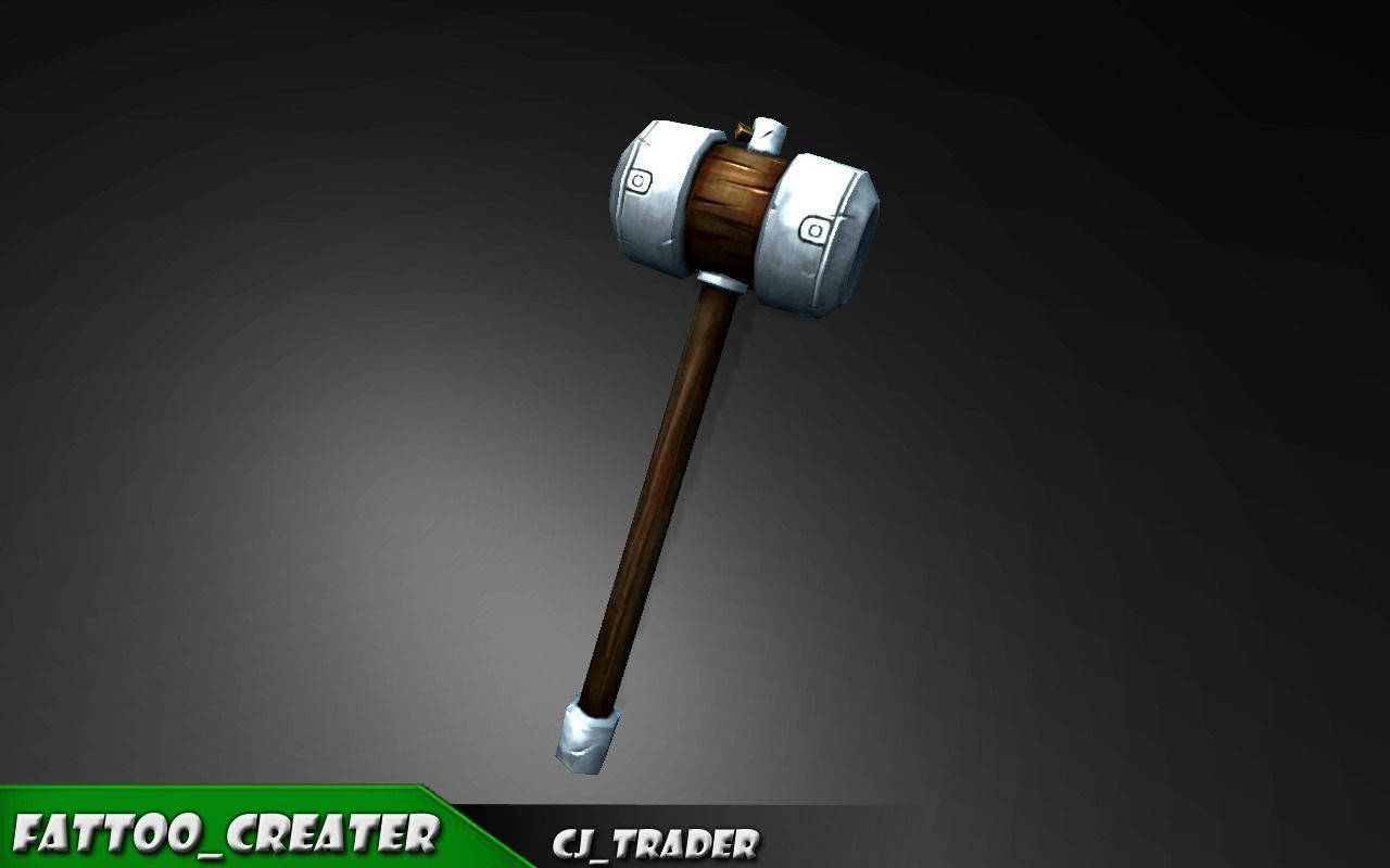 Modern Fantasy Mace Lowpoly 3d model Low-poly 3D model_3