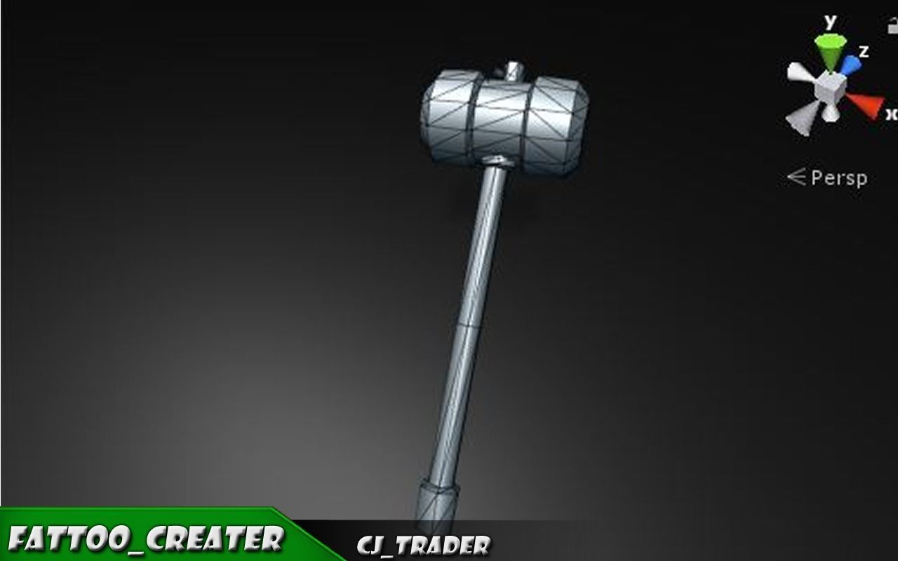 Modern Fantasy Mace Lowpoly 3d model Low-poly 3D model_5