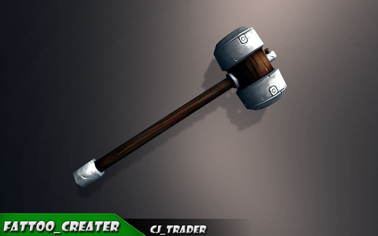 Modern Fantasy Mace Lowpoly 3d model Low-poly 3D model_1